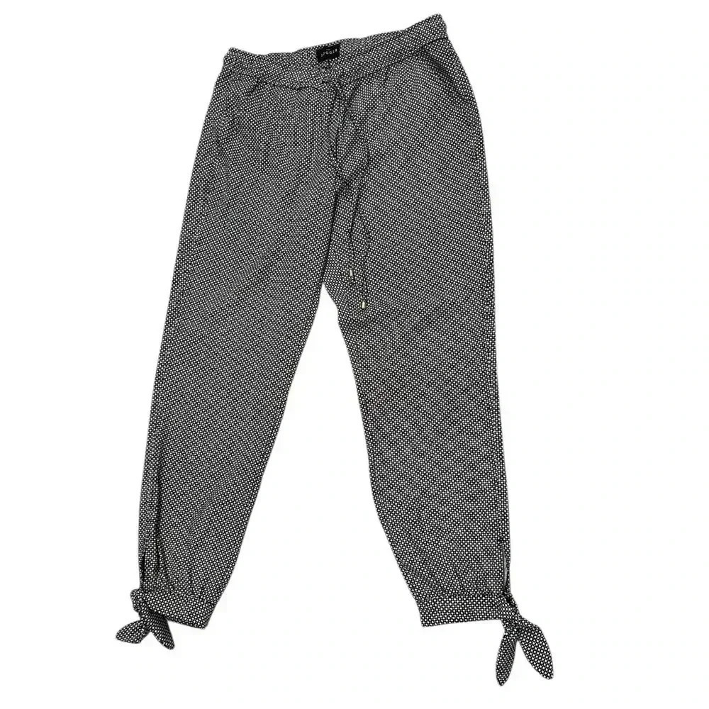 White House Black Market Pants Womens 4 Black & White The Jogger Cropped Stretch